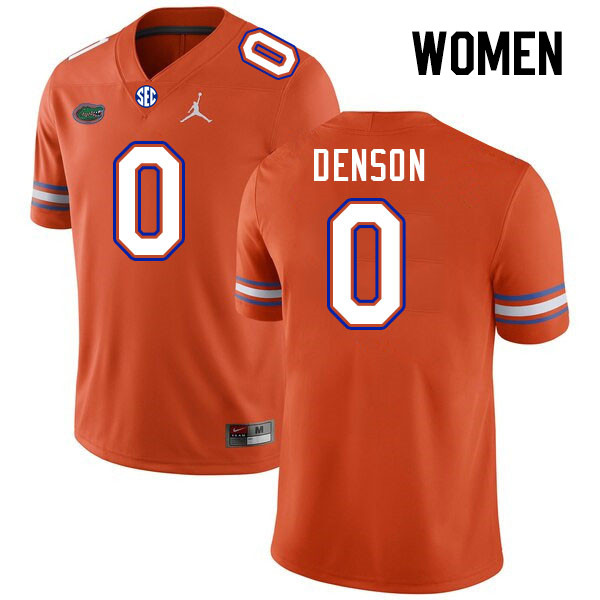 Women #0 Sharif Denson Florida Gators College Football Jerseys Stitched-Orange - Click Image to Close